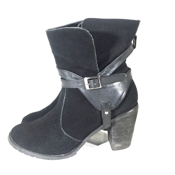 Restricted Shoes - Restricted Black Suede Motorcycle Boots